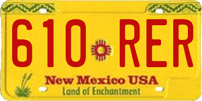 NM license plate 610RER