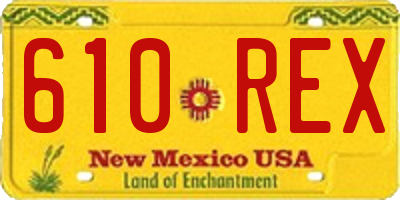 NM license plate 610REX