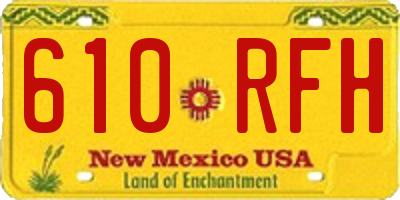 NM license plate 610RFH