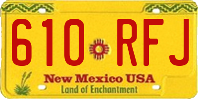 NM license plate 610RFJ