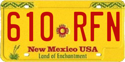 NM license plate 610RFN