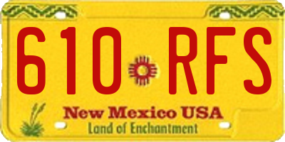 NM license plate 610RFS