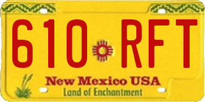 NM license plate 610RFT