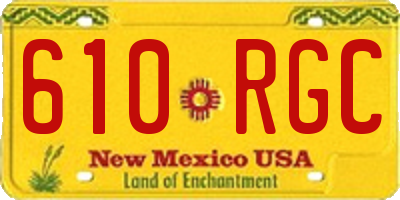 NM license plate 610RGC