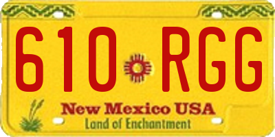 NM license plate 610RGG