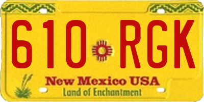 NM license plate 610RGK
