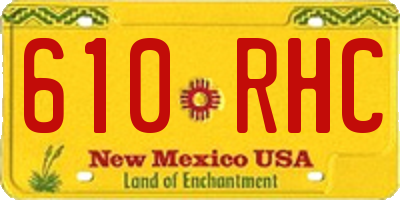 NM license plate 610RHC