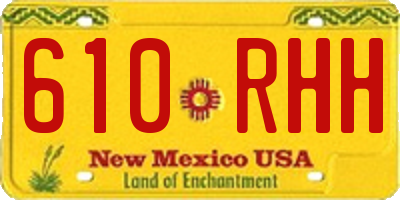 NM license plate 610RHH