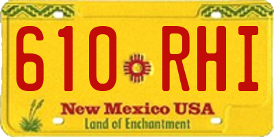 NM license plate 610RHI
