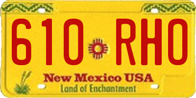 NM license plate 610RHO