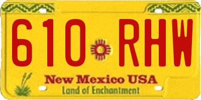 NM license plate 610RHW