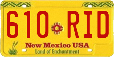 NM license plate 610RID
