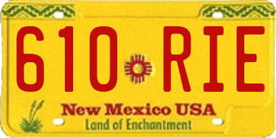 NM license plate 610RIE