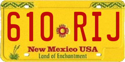 NM license plate 610RIJ