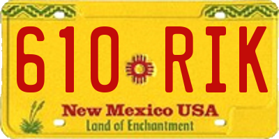 NM license plate 610RIK