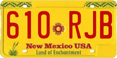 NM license plate 610RJB