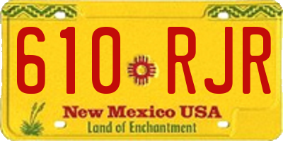 NM license plate 610RJR