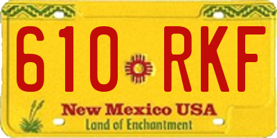 NM license plate 610RKF
