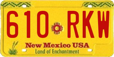 NM license plate 610RKW