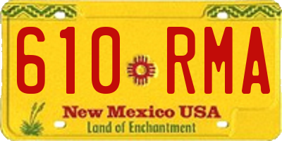 NM license plate 610RMA