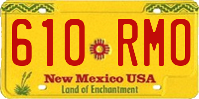 NM license plate 610RMO