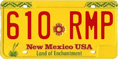 NM license plate 610RMP