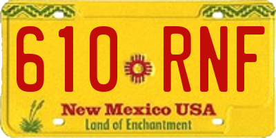 NM license plate 610RNF