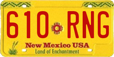 NM license plate 610RNG