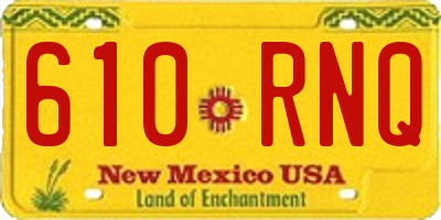 NM license plate 610RNQ