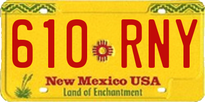 NM license plate 610RNY