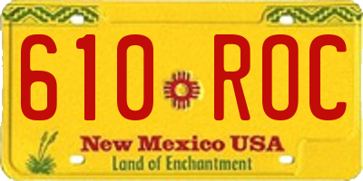 NM license plate 610ROC