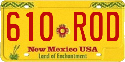 NM license plate 610ROD