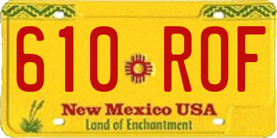 NM license plate 610ROF