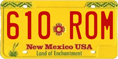 NM license plate 610ROM