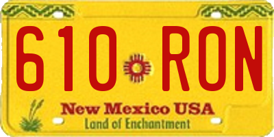 NM license plate 610RON