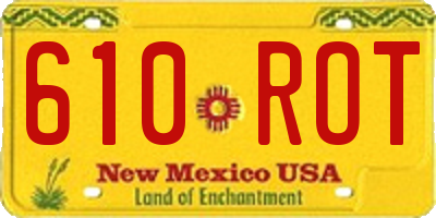 NM license plate 610ROT