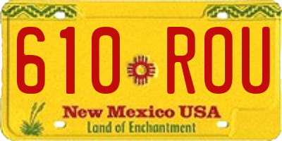 NM license plate 610ROU