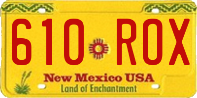 NM license plate 610ROX