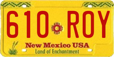NM license plate 610ROY