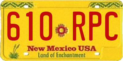 NM license plate 610RPC