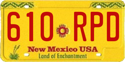 NM license plate 610RPD