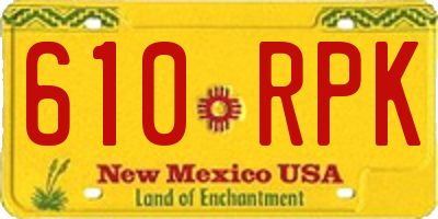 NM license plate 610RPK