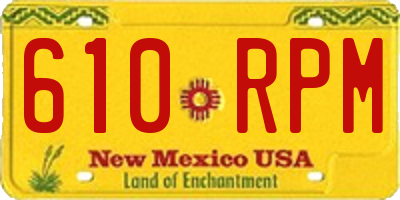 NM license plate 610RPM