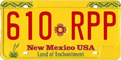 NM license plate 610RPP