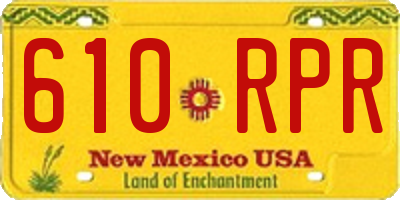 NM license plate 610RPR