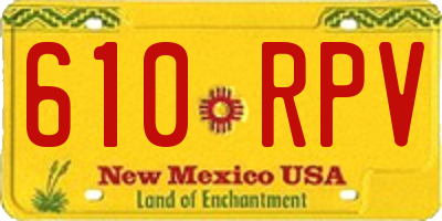 NM license plate 610RPV