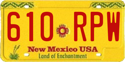 NM license plate 610RPW