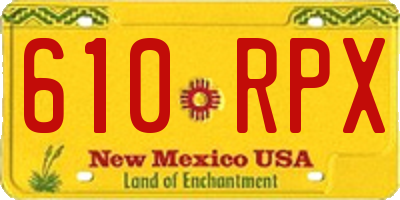 NM license plate 610RPX