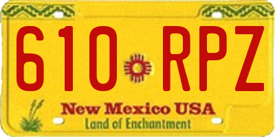 NM license plate 610RPZ