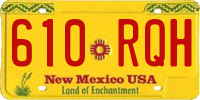 NM license plate 610RQH